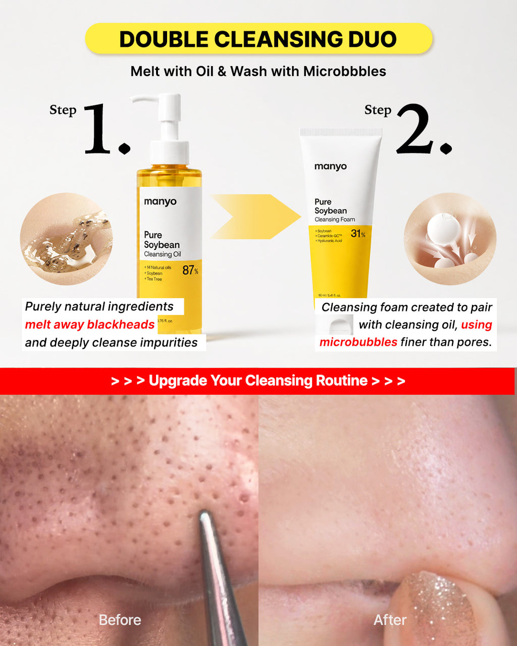 MANYO Pure Cleansing Oil + Cleansing Foam Duo